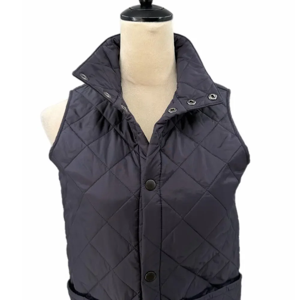 Barbour Youth Boy's XL Liddesdale Gilet Navy Quilted Snap Down Preppy Vest